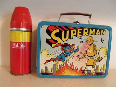 1978 metal superman lunch box|1954 Superman lunch box value.